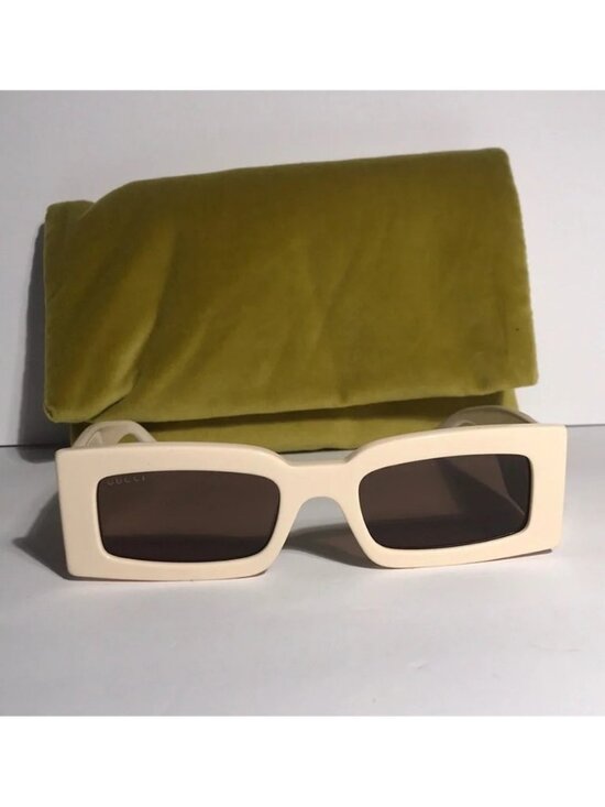 ✨ Authentic Gucci GG1425S Rectangular Sunglasses – Ivory White & Brown  ✨ main image 9